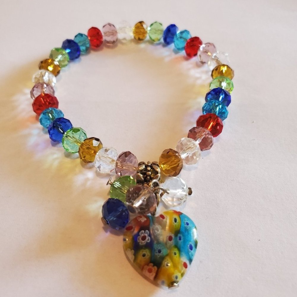 glass bracelet  wit heart